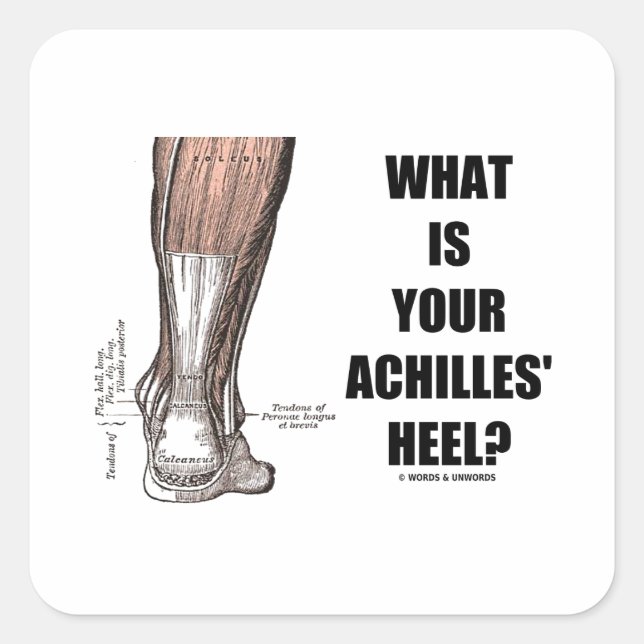 Sticker Carré Quel Est Le Talon De Vos Achilles ? (Anatomie du t (Devant)