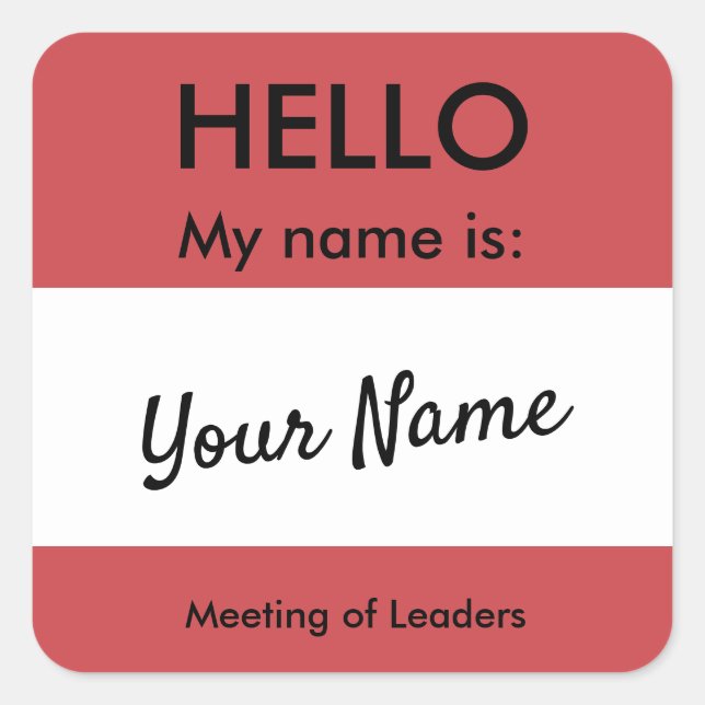 Sticker Carré Quel est ton nom ? (Devant)