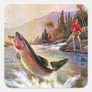 Sticker Carré Quel grand poisson !