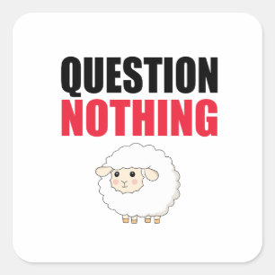 Sticker Carré Question Aucun mouton