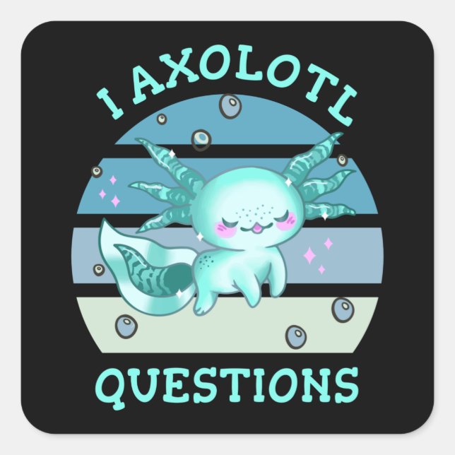 Sticker Carré Questions axolotales (Devant)