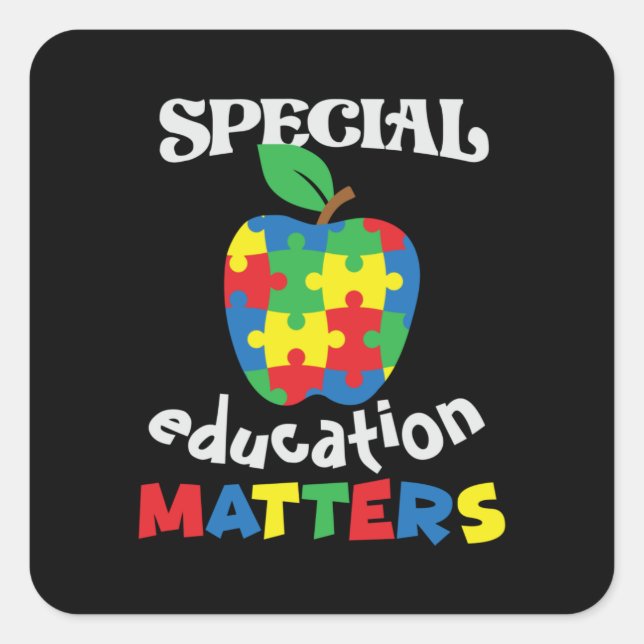 Sticker Carré Questions d'éducation spéciale - Maître (Devant)