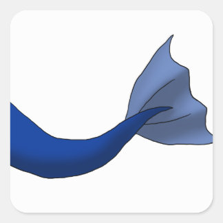 Sticker Carré Queue de sirène couleur avec Arrière - plan blanc