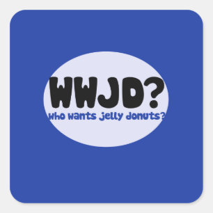 Sticker Carré Qui veut des beignets de gelée ?