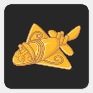 Sticker Carré QUIMBAYA AVION Théoriste Alien ancien Quimbaya