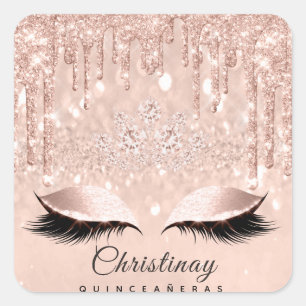 Sticker Carré Quinceañeras Douce 16e 15e étincelle nuptiale Skin