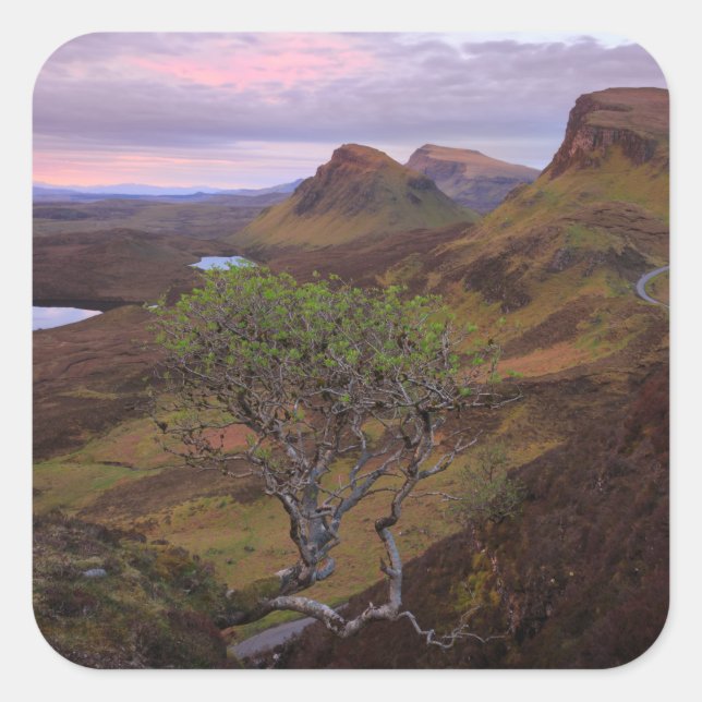 Sticker Carré Quirak paysage de lever du soleil sur Skye (Devant)