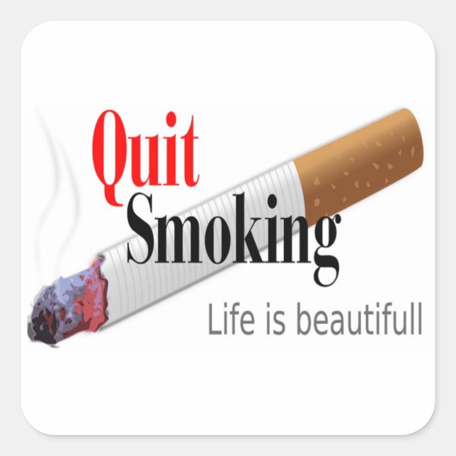 STICKER CARRÉ QUITTER LE TABAGISME (Devant)