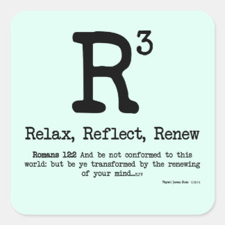 Sticker Carré R3 : Relax, Refléter, Renouveler