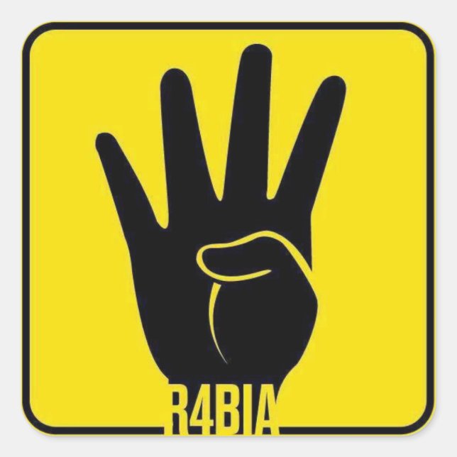Sticker Carré R4BIA, free egypt, Stop Killing Innocent (Devant)