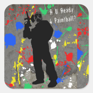 Sticker Carré R U préparent le Paintball 4 ?