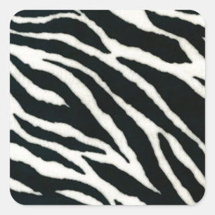 Sticker Carré RAB Rockabilly Zebra Imprimer noir et blanc