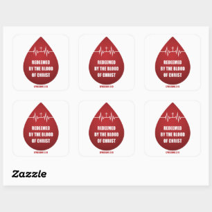 Sticker Carré Racheté par le Sang du Christ - Foi chrétienne