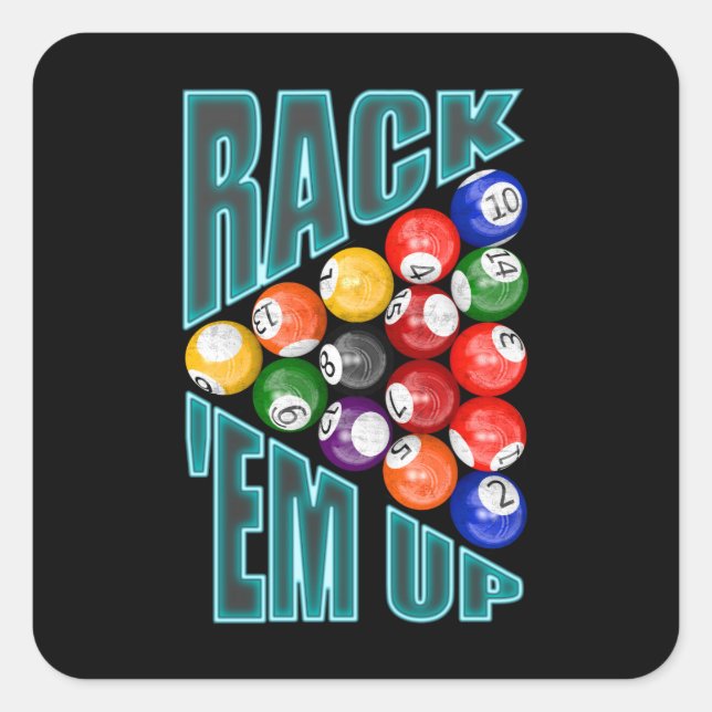 Sticker Carré Rack’em Up Billiards (Devant)