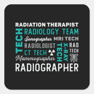 Sticker Carré Radiologie Technicien Radiothérapie Xray Tech