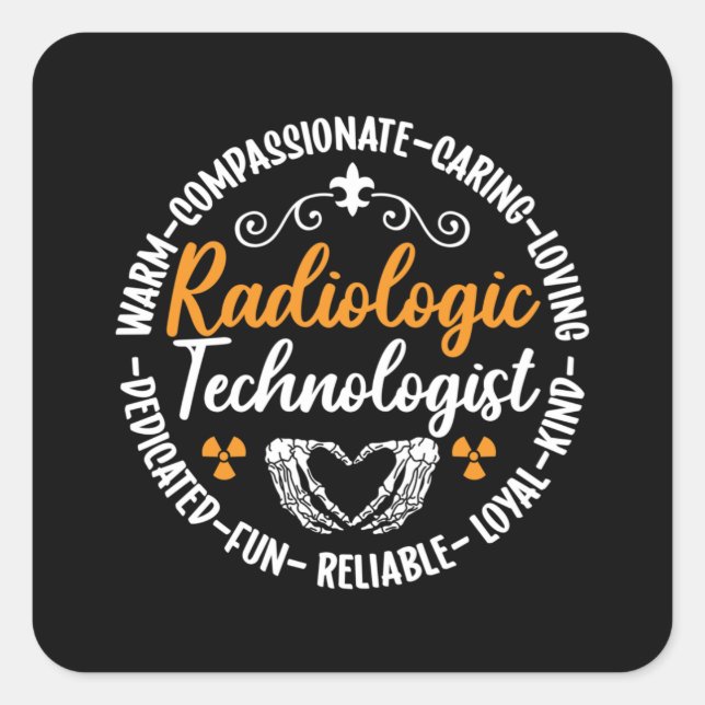 Sticker Carré Radiology Tech Radiologic Technologist Nurse Xray (Devant)