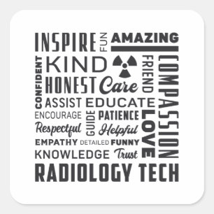Sticker Carré Radiology Tech Technologist Rad Tech X-Ray Tech