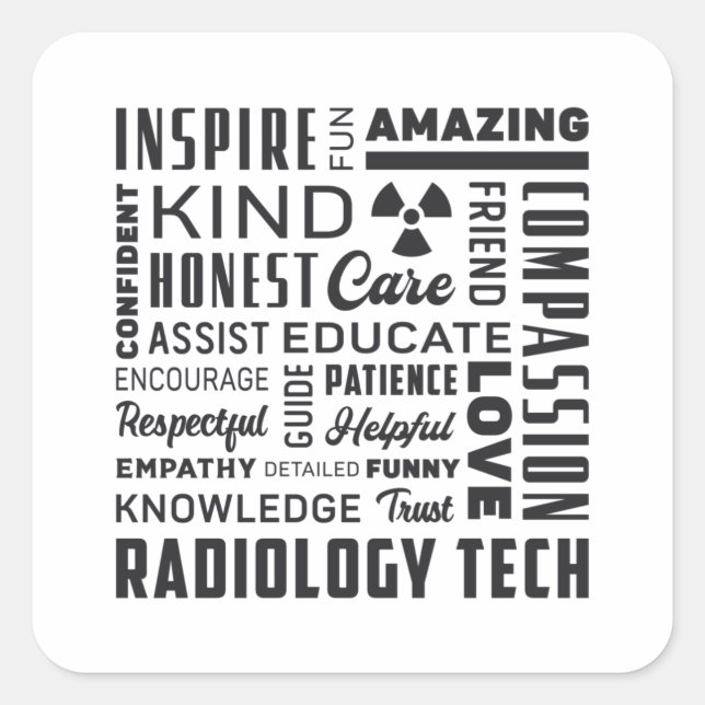 Sticker Carré Radiology Tech Technologist Rad Tech X-Ray Tech (Devant)