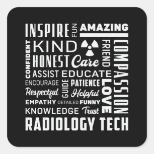 Sticker Carré Radiology Tech Technologist Rad Tech X-Ray Techs