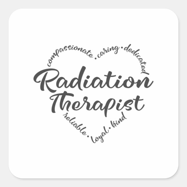 Sticker Carré Radiothérapie, radioncologie (Devant)
