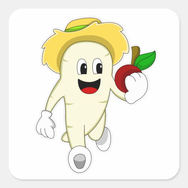 Sticker Carré Radish comme fermier avec des fruits (Devant)