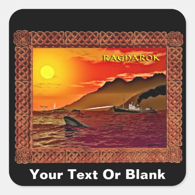 Sticker Carré Ragnarok Pour Baleines (Devant)