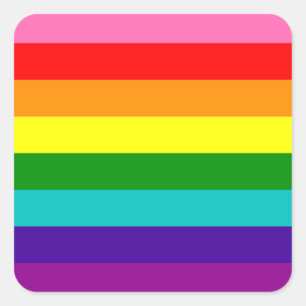 Sticker Carré Rainbow Gay Pride LGBT Original 8 Stripes