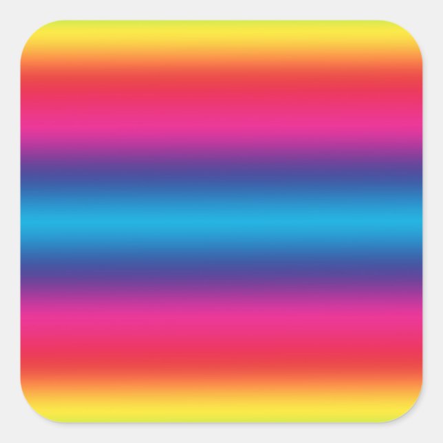 Sticker Carré Rainbow Gradient - Customisé Rainbows Modèle (Devant)
