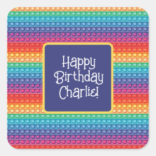Sticker Carré Rainbow Pop It Fidget Toy Motif Personnalisé