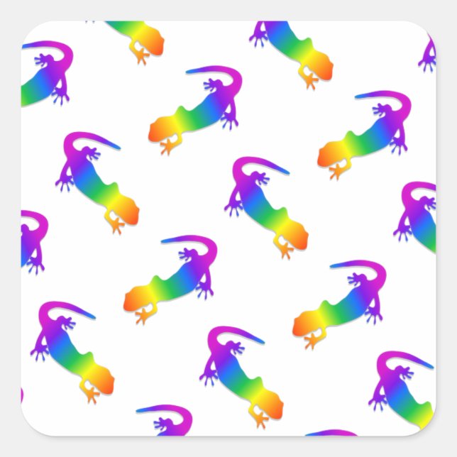 Sticker Carré Rainbow Salamander (Devant)