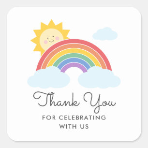 Sticker Carré Rainbow Sunshine Favoriser le Merci