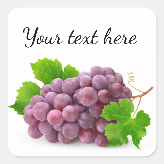 Sticker Carré Raisin rouge (Devant)