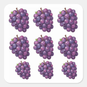 Sticker Carré Raisins Violets