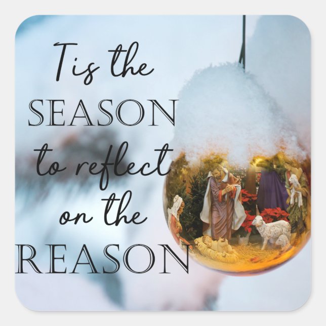 Sticker Carré Raison de la saison, l'ornement de la Nativité (Devant)