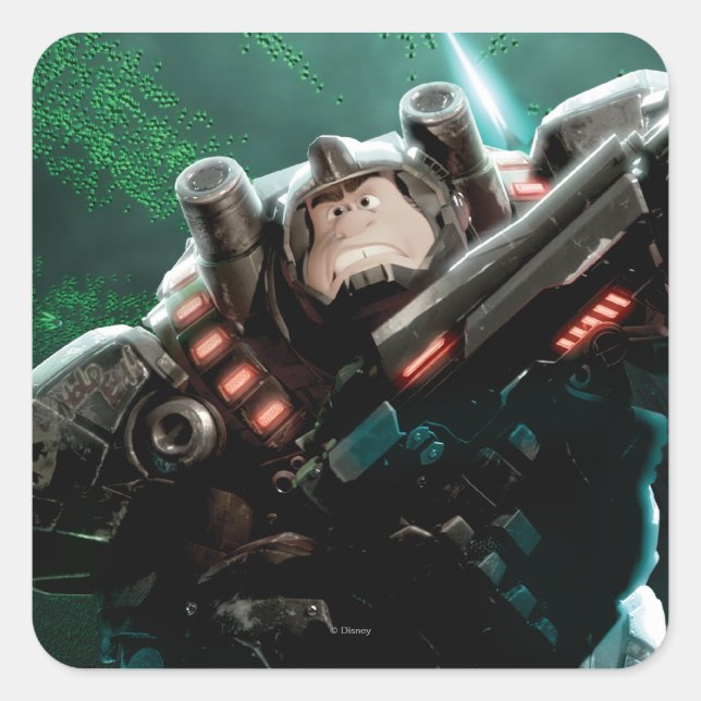 Sticker Carré Ralph Wreck-It avec arme (Devant)