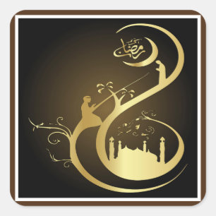 Sticker Carré Ramadan Kareem Calligraphie