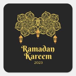 Sticker Carré Ramadan Kareem Signification - Aïd Moubarak 2023