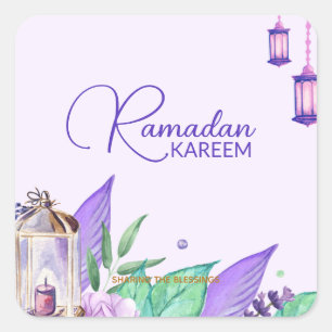 Sticker Carré Ramazan   Ramadan Kareem Aquarelle