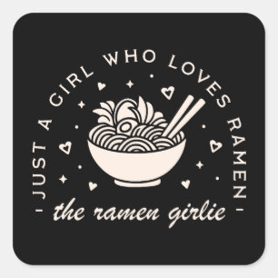 Sticker Carré Ramen nouilles amoureux fille drôle humour citatio
