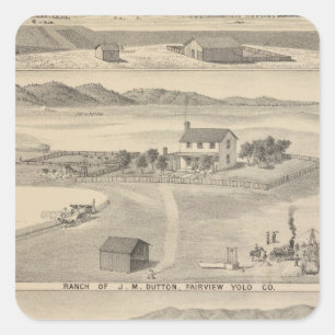 Sticker Carré Ranch de Dutton d'hivers