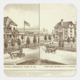 Sticker Carré Ranchs, Grangeville, calorie