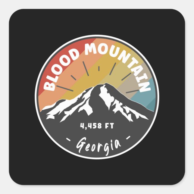 Sticker Carré Randonnée Blood Mountain Géorgie (Devant)