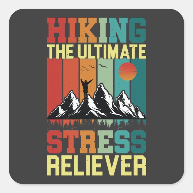 Sticker Carré RANDONNÉE de l'ULTIME STRESS RELIEVER, Randonnées  (Devant)