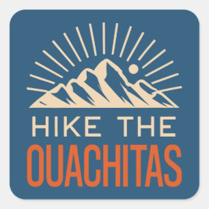 Sticker Carré Randonnée Les Montagnes Ouachita Arkansas Sunburst