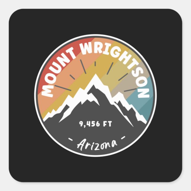 Sticker Carré Randonnée Mount Wrightson Arizona (Devant)