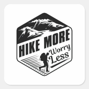 Sticker Carré Randonnée Plus Inquiète Moins