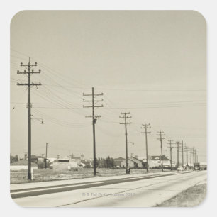 Sticker Carré Rangée de pôles d'électricité