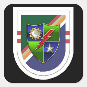 Sticker Carré Ranger 2nd Bn Beret Flash (ancien) avec DUI Sticke