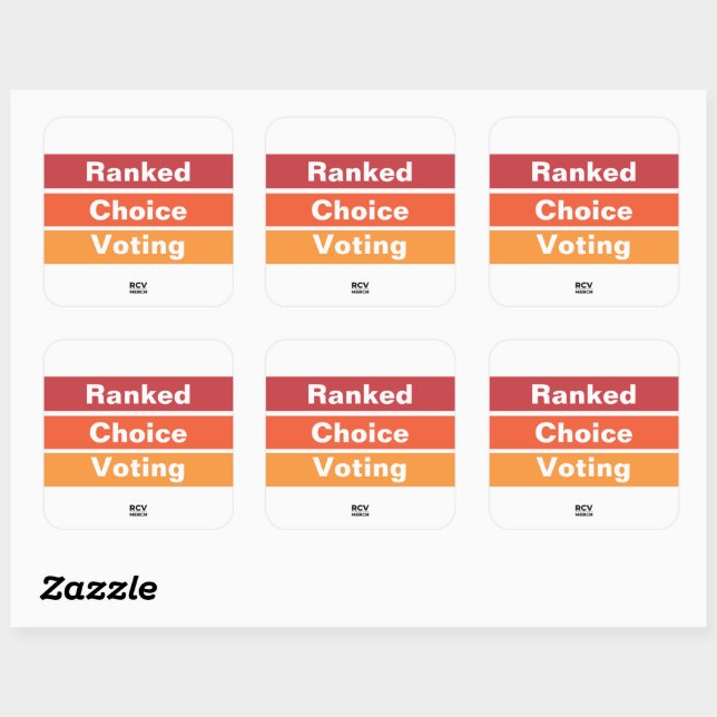 Sticker Carré Ranked Choice Voting 3 Stripes (Feuille)