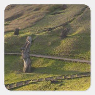 Sticker Carré Rano Raraku, Rapa Nui, Île de Pâques, Chili